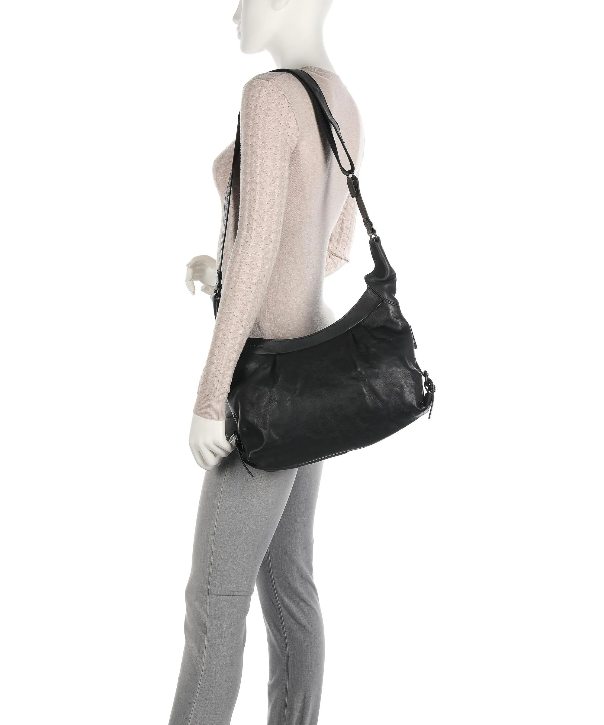  Aunts & Uncles Grandma's Luxury Club Mrs. Berry Roll Borsa a spalla pelle di vacchetta finemente grana nero  