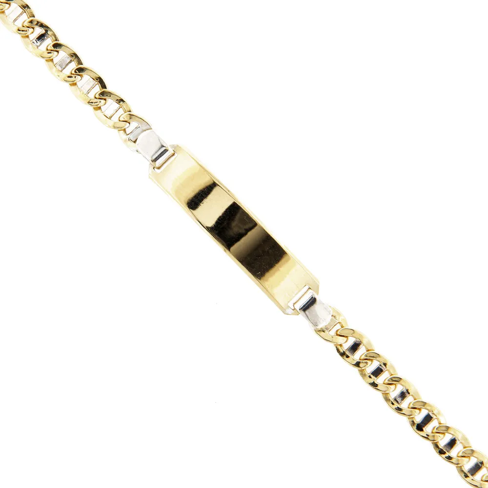 Bracciale Unisex Targa in Oro Giallo Maglia Traversino
