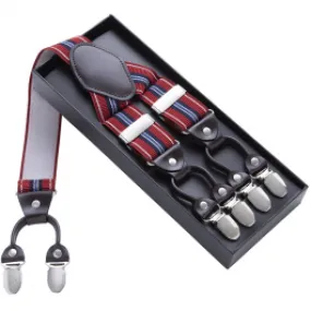 Bretelle con righe rosse e blu accanto a righe bianche Rosso