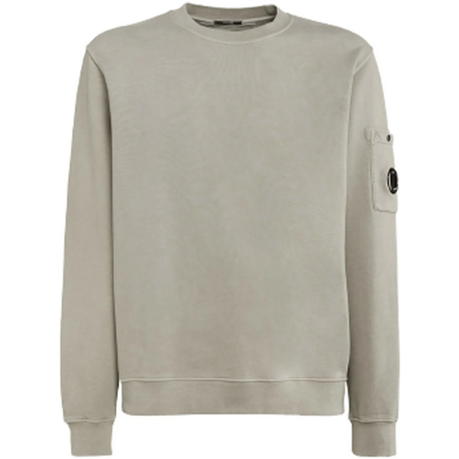 Felpe senza cappuccio Uomo C.P. Company - Brushed & Emerized Diagonal Fleece Lens Sweatshirt - Beige