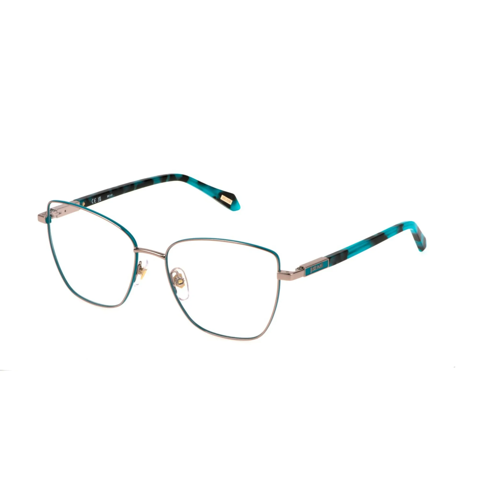   Just Cavalli VJC055 - 0E59 Oro Rosso Lucido Con Parti Colorate | Occhiale Da Vista Donna 