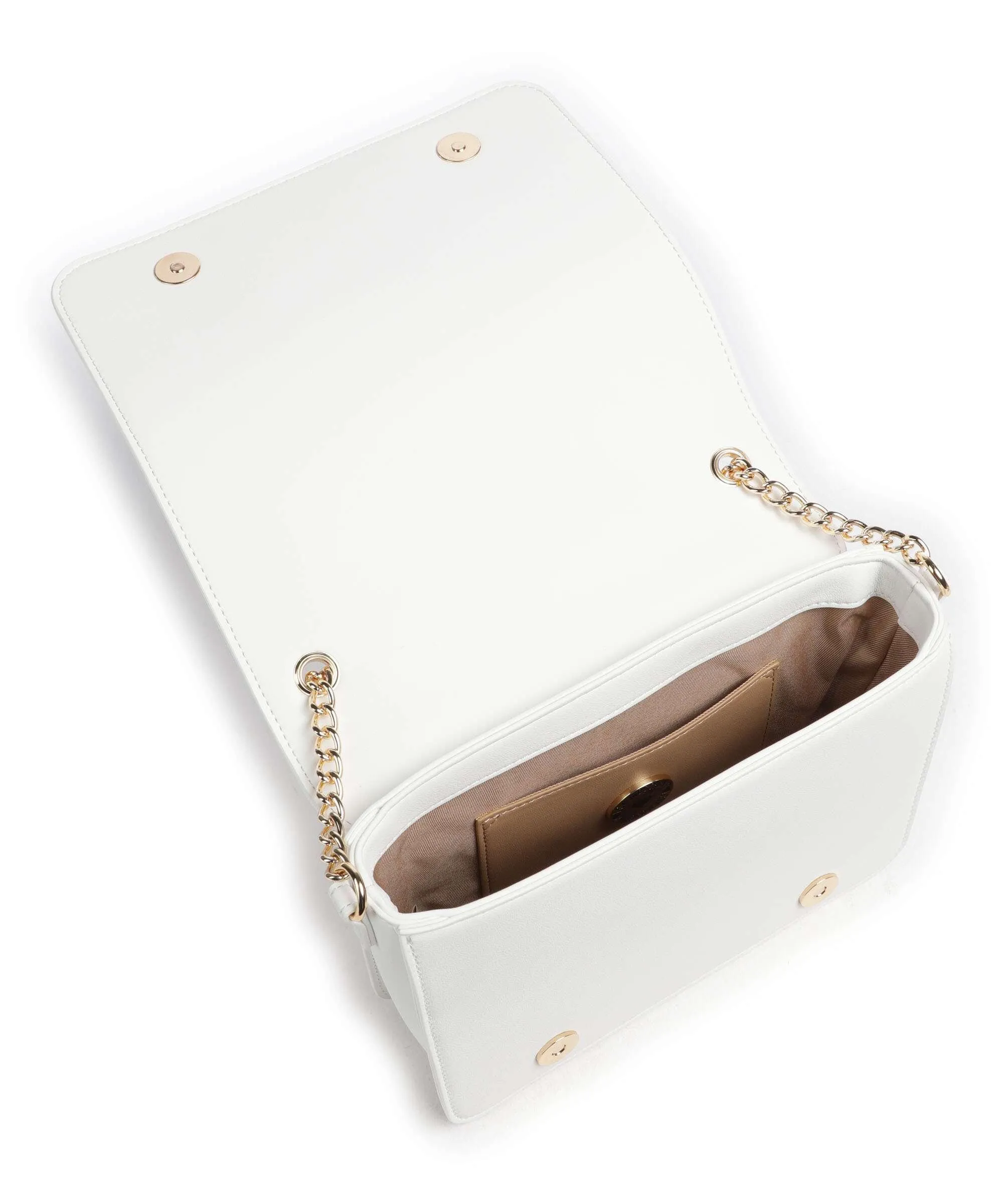  Love Moschino Rhinestone Borsa a spalla pelle sintetica bianco  