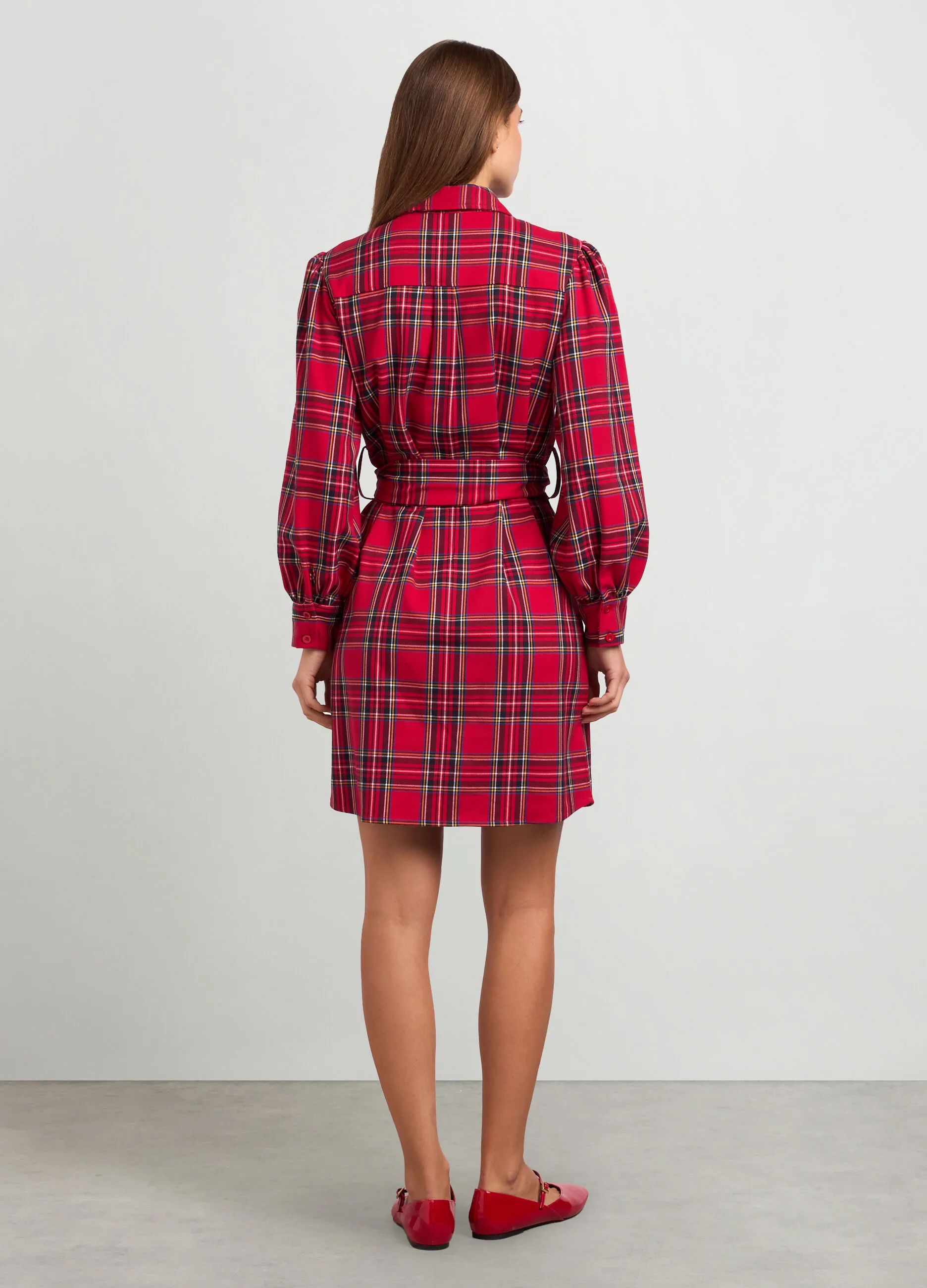 NICE & CHIC  Abito chemisier corto in fantasia tartan donna