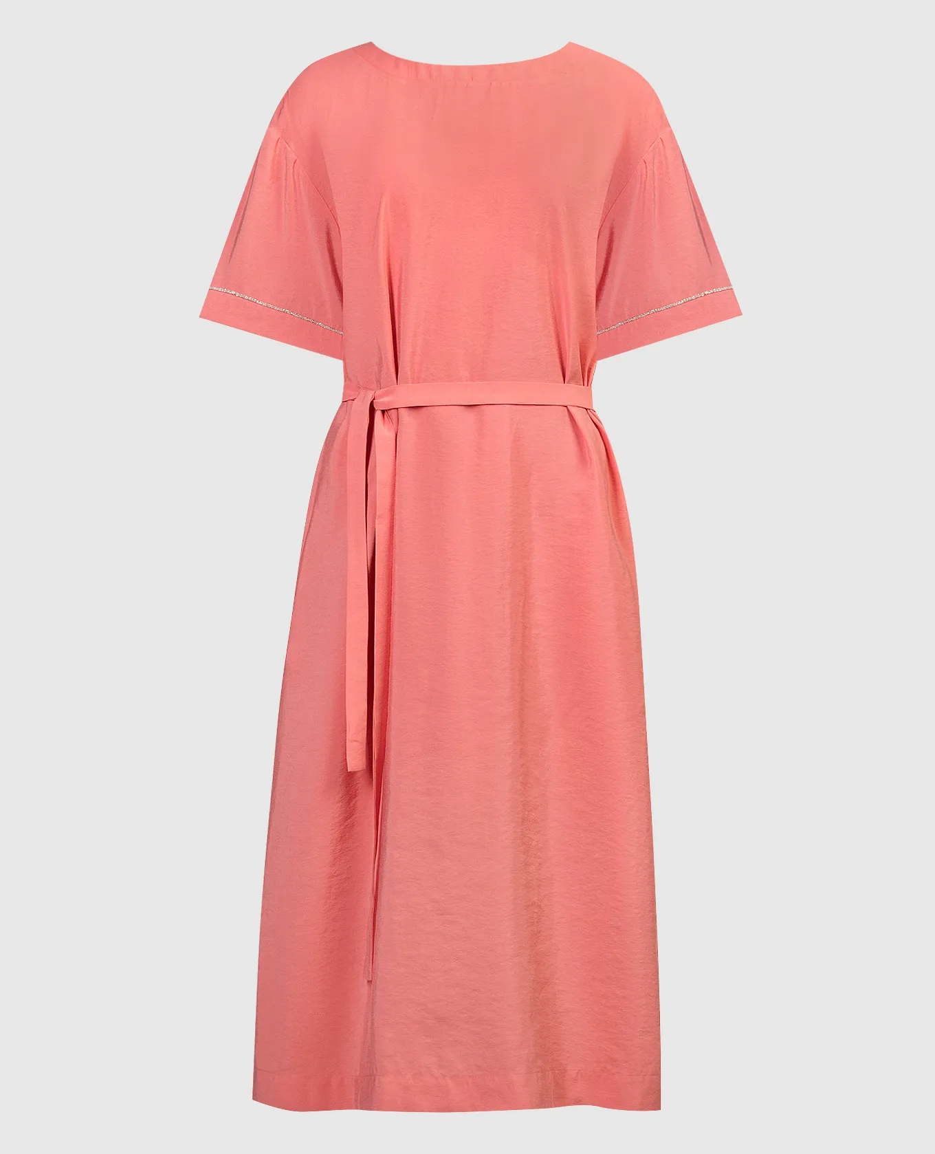 Peserico Abito midi rosa con catena monil S0211401509