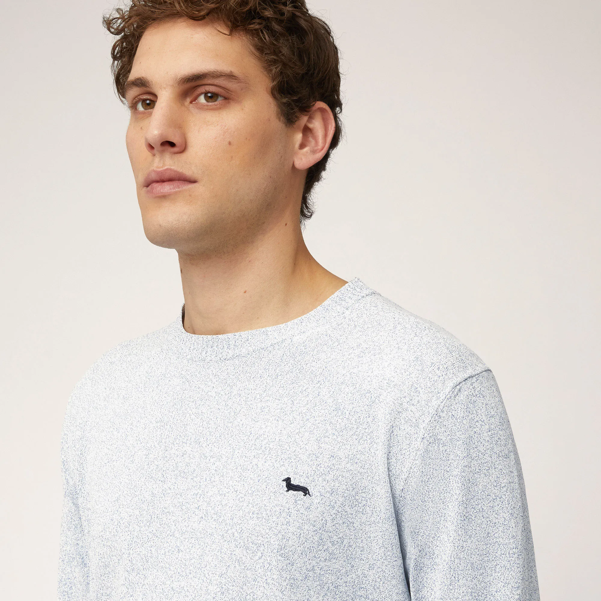 Pullover Girocollo In Filato Tecnico