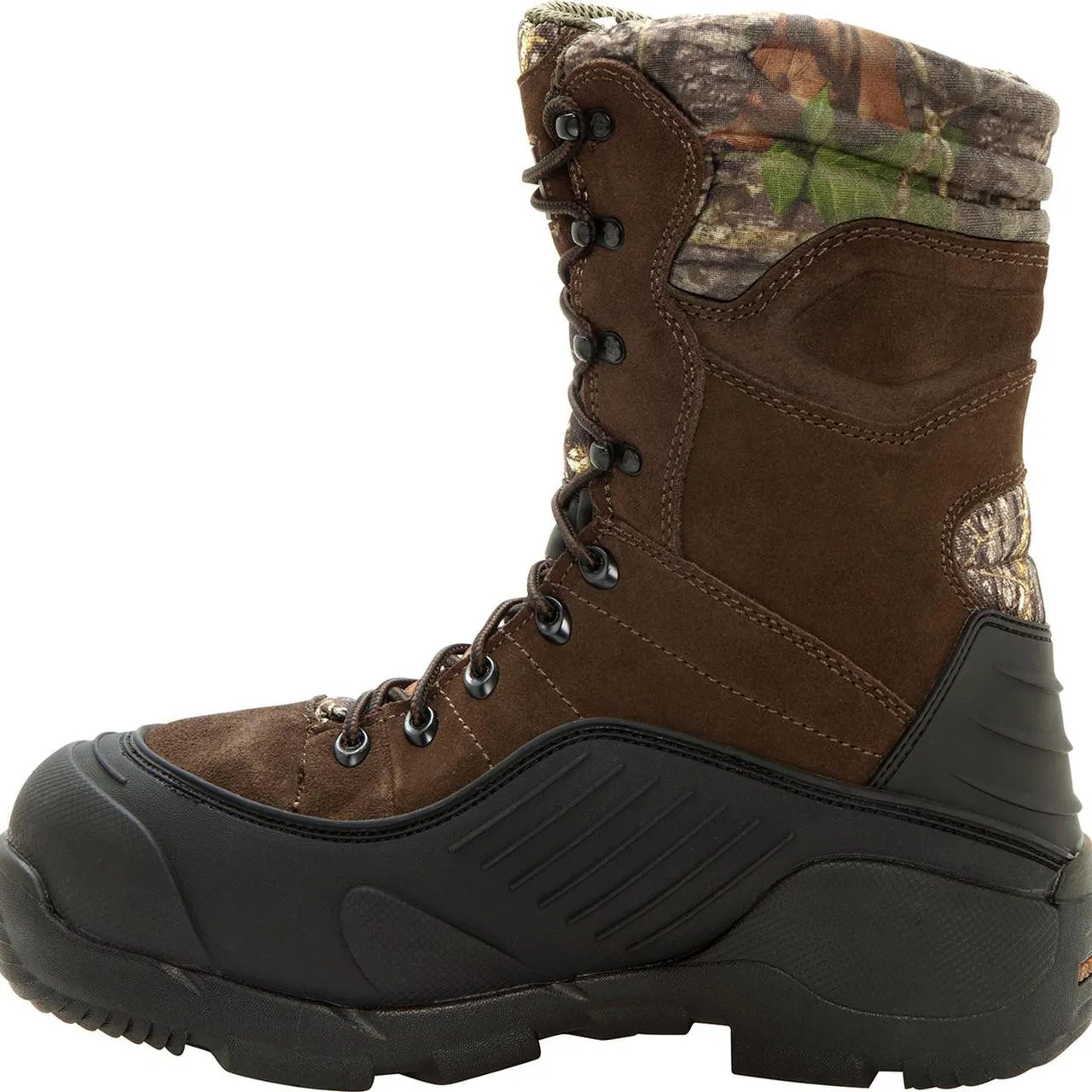 Rocky blizzardstalker pro stivale isolante thinsulate impermeabile 1200 grammi marrone mossy oak breakup camo