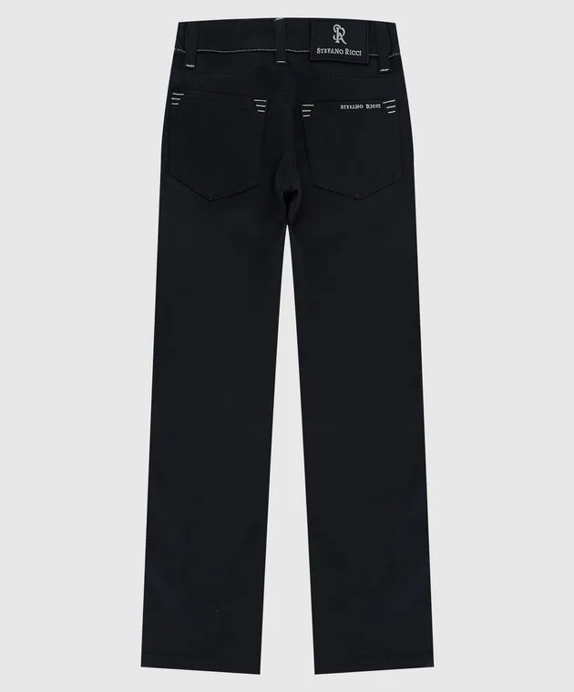Stefano Ricci Pantaloni blu scuro per bambini YFT0400090C5PPT