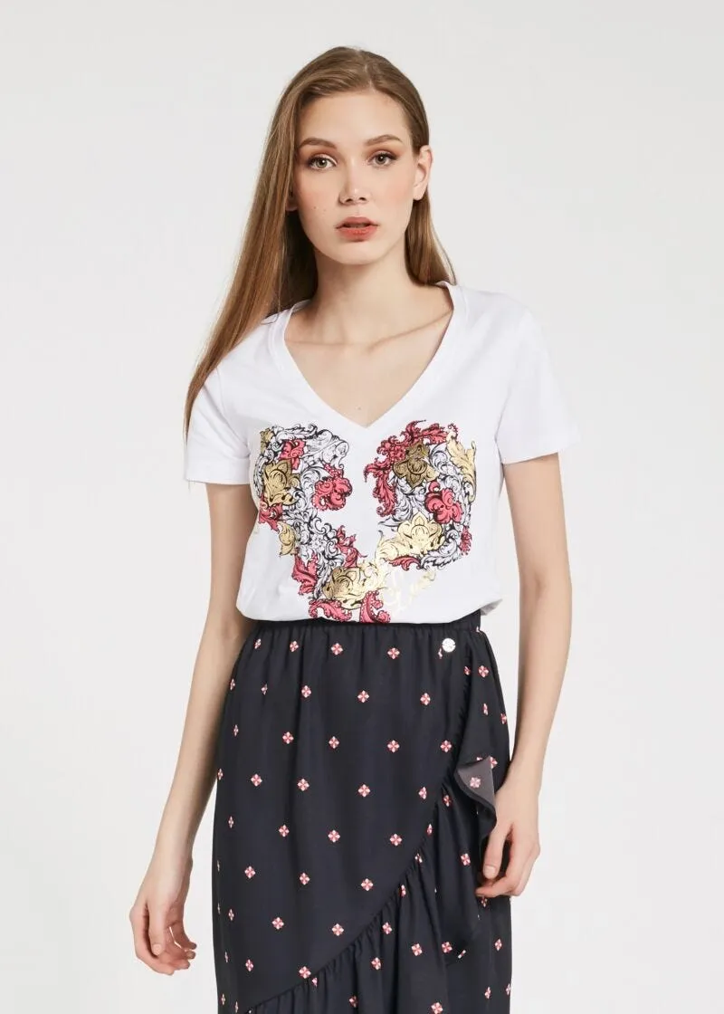 T-shirt con scollo a V