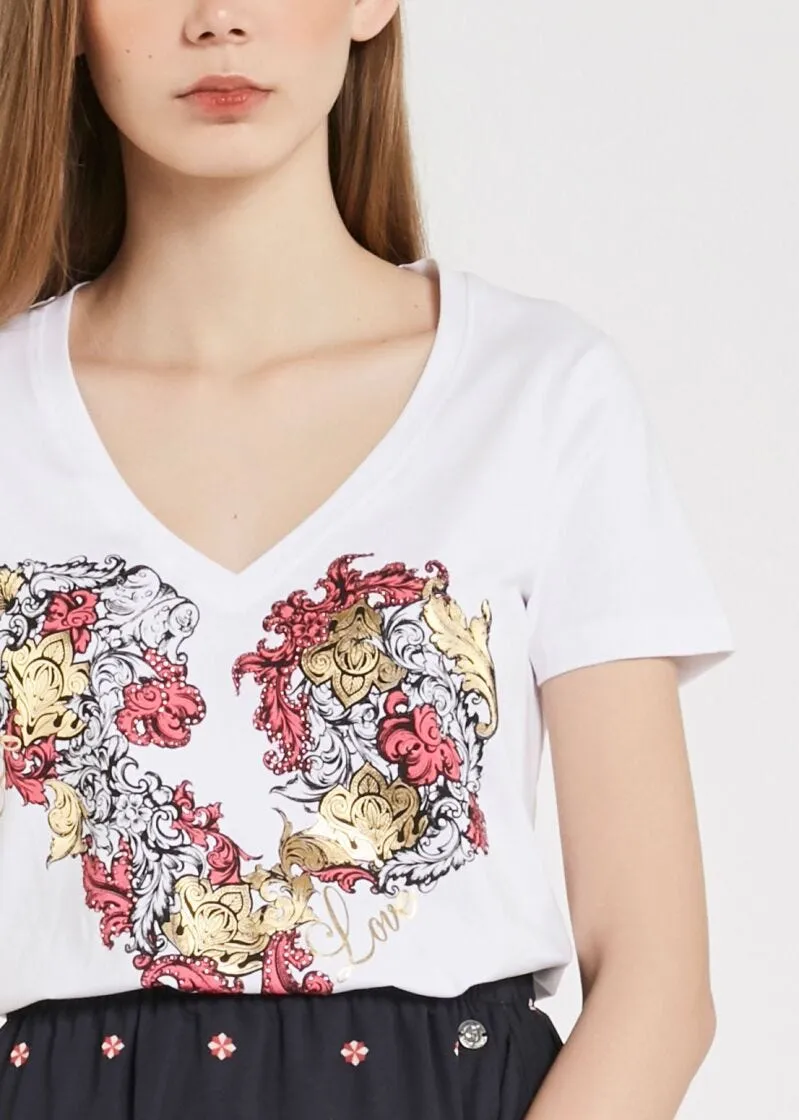 T-shirt con scollo a V